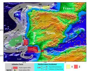 ¿Desde cuando y hasta donde el Mediterráneo invade el Atlántico?